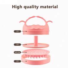 Silicone Shampoo Brush Massage Comb Leather Bath Round Portable Soft Hair Care New - 綠色 - 查看 8