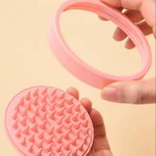 Silicone Shampoo Brush Massage Comb Leather Bath Round Portable Soft Hair Care New - 綠色 - 查看 6