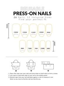 26 Móng Tay Giả Che Phủ Toàn Diện Kèm Dũa Móng Tay Và Sơn Móng Gel, Dụng Cụ Bấm Móng Tay - Nhiều màu - Xem 5