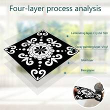 10 piezas/paquete Baldosas de piso autoadhesivas de PVC grueso, resistente al agua y a las manchas, adecuado para cocina, baño, sala de estar, balcón - Multicolor - Ver 4