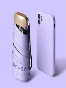 1 件迷你纯色防水折叠雨伞，休闲耐用紧凑型雨伞，适合男女户外活动 - 彩色 - 查看 11