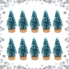 10 件迷你圣诞饰品圣诞树装饰圣诞挂饰人造圣诞树圣诞饰品木制装饰品 - 彩色 - 查看 1