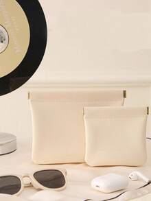 2 Túi đựng đồ trang điểm di động hiệu quả, có khóa tự động thông minh Túi đựng mỹ phẩm siêu bền và rộng rãi, có chức năng tự động đóng, để đóng gói và mang theo - trắng - Xem 2