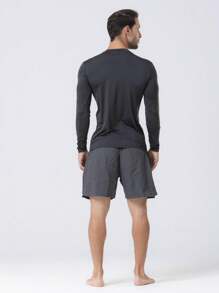 Unisex Long Sleeve Thermal Shirt Sun Protection Uv 50+ - màu đen - Xem 4