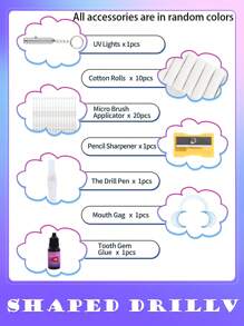 novani Tooth Gem Kit,Teeth Jewelry Kit With Glue And Light,Tooth Gems Kit For Teeth,Professional DIY Tooth Gem Kit,Fashionable Crystal For Teeth Sweet Smile Gems - Pink - View 4