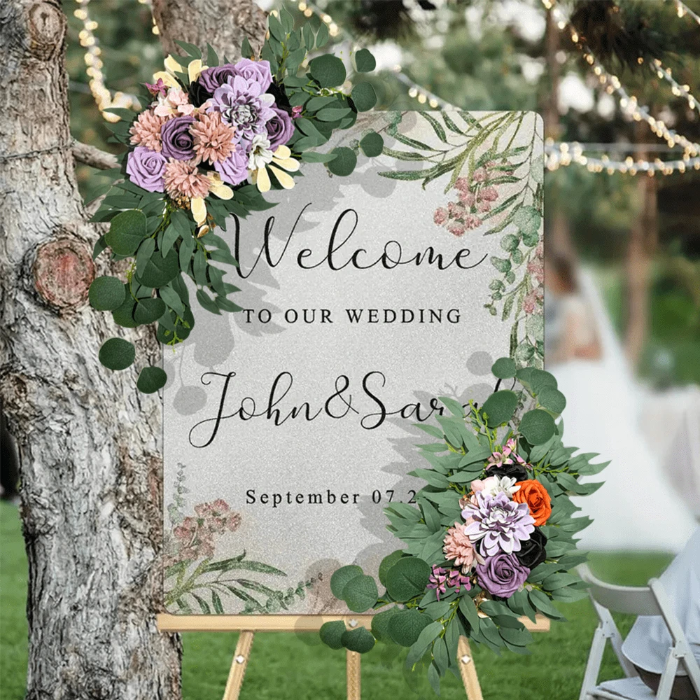 Wedding Arch Flowers Swag Set Of 2, Artificial Flower Swags For Wedding