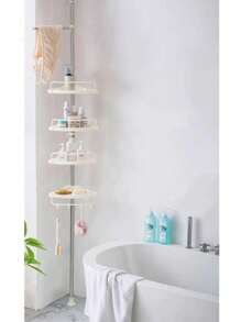 N.6314 Esquinero Organizador Estante De Almacenamiento Para Baño - Blanco - Ver 8