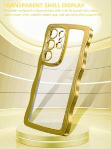 波浪电镀防震手机壳 + 全套手机壳 + 闪光卡纸，兼容 Apple IPhone 11/12/13/14/15 Pro Max、Galaxy S22/S23/S24+、OPPO、VIVO Redmi 13C+、Moto G Redmi Note 13C/12/11 Pro