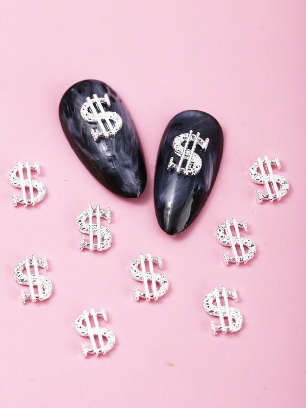 10 قطع من الزينة المعدنية المرصعة بالراين ستون لتزيين الأظافر، إكسسوارات أظافر DIY، لوازم الأظافر، تميمات الأظافر