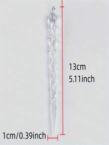 12pcs/Pack Clear Plastic Acrylic Popsicle Christmas Tree Decorations, Thread Pendant Tree Ornaments, Christmas Halloween, Wedding Holiday Pendants Perfect Decorations And Winter Seasonal Gifts To Welcome The Arrival Of Christmas,Christmas Decor,Christmas Gift