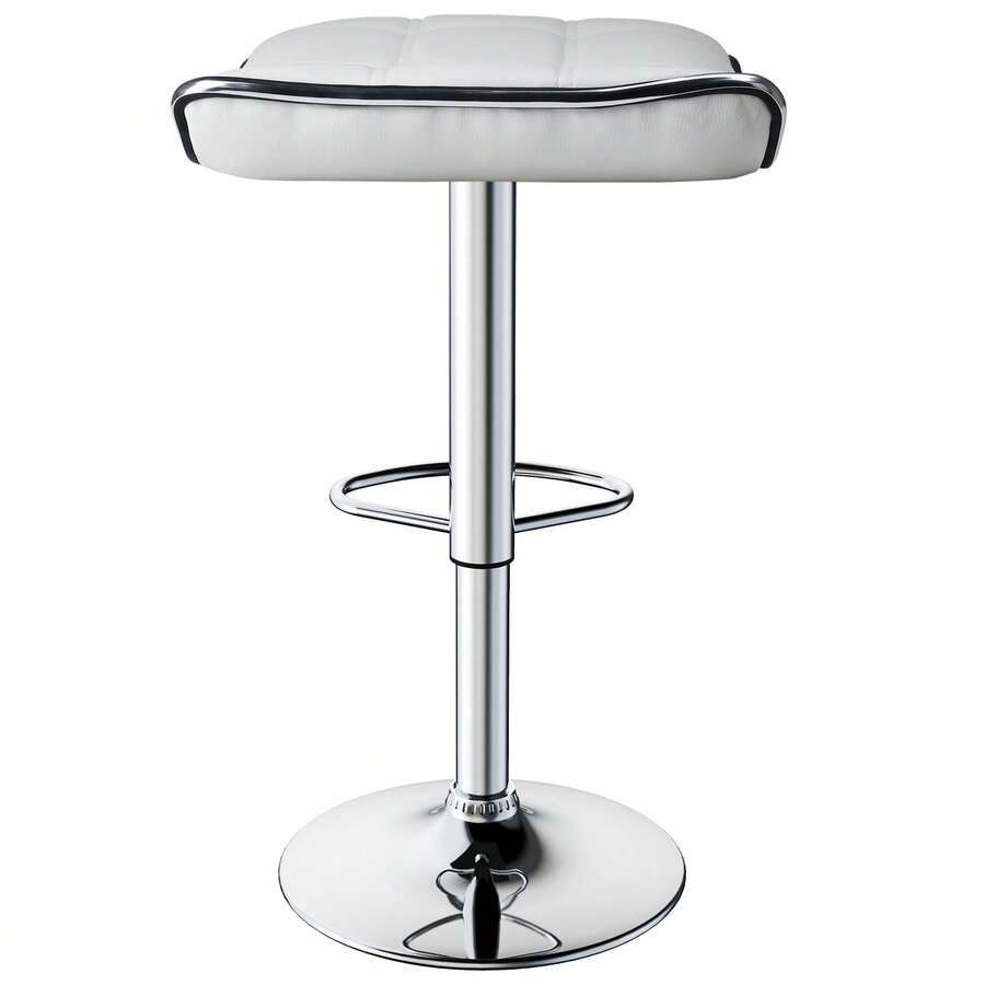 HOMEKOKO Bar Stools Set Of 2, Square Backless Adjustable Bar Stools, Swivel Bar Stool, Barstools