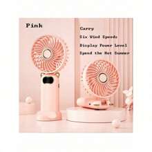 Portable Handheld Misting Fan,Rechargeable Travel Mister Fan, Battery Operated Personal Fan With Mist, 6 Speeds,LED Display,90°Foldable Cooling Fan For Camping Outdoor, Home, Office