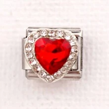 1pc Italy Style Stainless Steel Diamond Edged Multicolored Heart Charm Bracelet Component Cute And Detachable Suitable For DIY Making - Diamond Edge Heart Pendant Module - View 6