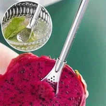 2-In-1 Stainless Steel Straw Spoon - Coffee And Milk Tea Mixing Filter, Reusable Juice And Smoothie Drinking Tube,Kitchen,Christmas Gift - Multicolor - View 4