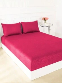 Brocado de fénix Juego de Sabanas, Sabanas Matrimoniales, 4 Piezas, 3000 Hilos, Cómodas y Frescas, Calidad de Lujo, Hipoalergénicas,  Suave, Ligera (1 Forro,1 Sábana, 2 Fundas) - Rosa Fucsia - Ver 3