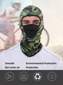 1pc Men's Breathable Elastic & Silky Smooth Ice Silk Face Mask With Neck Gaiter, Soft & Comfortable, Moisture-Wicking, For Outdoor Sports Cycling Motorcycle Bicycle Face & Neck Protection Halloween Ski Masks