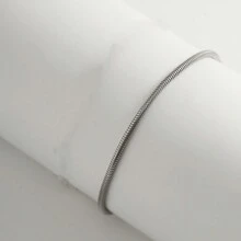 MONALLY 1件简约时尚嘻哈配饰银色蛇骨链不锈钢手链，男士生日礼物，日常装饰 - 鏈條手鍊 - 查看 4
