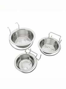 Hanging Water Bowl For Dog Cage Stainless Steel Dog Bowl Dog Food Bowl Dog Crate Bowl With Hook Cat Water Bowl Hanging Pet Bowl For Dogs Cats Hanging Pet Bowls For Food And Water - Silver - View 9