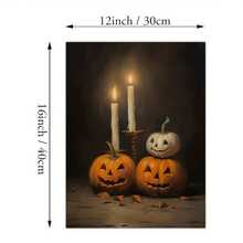 1pc Halloween Scary Pumpkin Poster, Halloween Wall Art, Canvas Halloween Decor, Gothic Style, Vintage Halloween College Decor, Retro Halloween Wall Art (No Frame), Thanksgiving Decoration - Multicolor - View 5