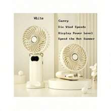 Portable Handheld Misting Fan,Rechargeable Travel Mister Fan, Battery Operated Personal Fan With Mist, 6 Speeds,LED Display,90°Foldable Cooling Fan For Camping Outdoor, Home, Office