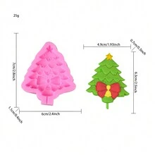 1 件圣诞树、铃铛和星星硅胶模具用于装饰、圣诞装饰圣诞节圣诞装饰圣诞装饰品圣诞礼物 - 粉紅色 - 查看 3