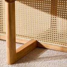 LZ Home Elegant Wooden Coffee Table With Faux Rattan Accents Perfect For Stylish Living Rooms And Cozy Tea Time