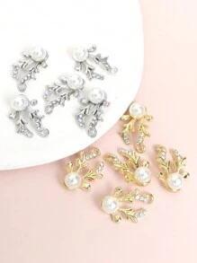 10 件精致驯鹿角饰物，镶有水钻和人造珍珠，轻奢优雅珠宝配饰，优雅锁骨链项链手链耳环 DIY 合金麋鹿角吊坠 - 理想的生日和圣诞节珠宝礼物节日家庭派对装饰 - 馴鹿角 - 查看 9