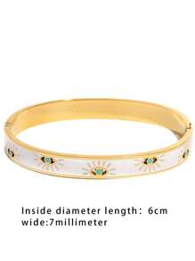 Turkish Evil Eyes Stainless Steel Bracelet Bangle For Women Men Fashion Drip Oil Lucky Eyes Cuff Bracelets Jewelry Gift - 1pc Bracelet - View 6