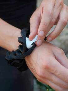 1/2pcs Multi-Functional Hairband Storage Pouch - Portable Money Hider & Organizer, Non-Waterproof Back To School School Storage Bag College Organization - Black - View 2