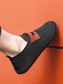 Men's Slip-On Casual Loafers - Fashion Comfortable Sneakers, Breathable, Suitable For Sports And Leisure Wear, Soft Sole, Unisex, Winter - Black - View 4