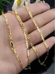 1 件复古新款朋克费加罗链项链，前卫设计 - 金色长款男士嘻哈时尚珠宝礼物 2024 - 24寸60厘米 - 查看 10