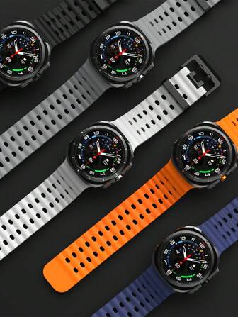 1pc Soft Loop Silicone Bracelet Compatible With Samsung Galaxy Watch 7 Ultra 47mm Sports Men Strap For Watch ULTRA7 47mm NO Gaps Curved End Band