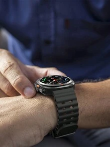 1 件软环硅胶手链兼容三星 Galaxy Watch 7 Ultra 47 毫米运动男式表带适用于手表 ULTRA7 47 毫米无间隙弧形端带 - for ultra 47mm - 查看 7