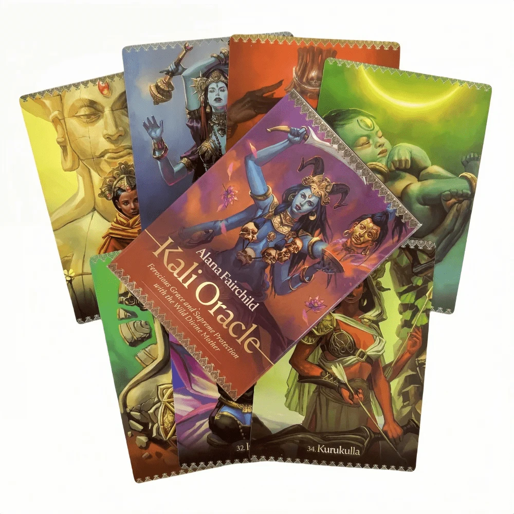 Cartas del Oráculo de Kali, baraja de adivinación, edición en inglés de visión, juego de mesa de tarot para fiestas, juegos de fiesta para adultos apropiados para Halloween/Navidad/Acción de Gracias - Multicolor - Ver 1