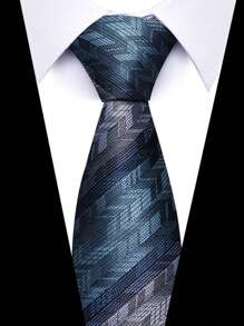 AlanKing 1pc Men's Dark Blue Plaid Striped Paisley Necktie Formal And Party Accessories For Men's Gift Men Necktie