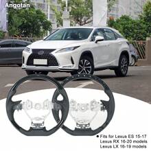 Painted Glossy Black D-Shape Flat-Bottom Steering Wheel For Lexus ES 300 15-17 RX 350 16-20 LX 570 16-19 Preforated Leather Grip - 適用於雷克薩斯 ES RX LX - 查看 5