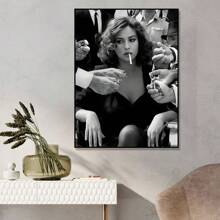 1pc, Movie Posters Wall Art, Black And White Sexy Woman Decor Room, Moder Canvas Poster Print, Minimalism Canvas Painting, Home Decor, Suitable For Decorative Painting In Dining Room Bedroom & Living Room 20*28 Inch, Frameless Gifts Birthday Graduation