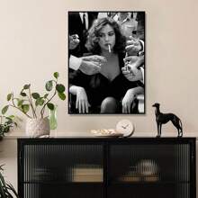 1pc, Movie Posters Wall Art, Black And White Sexy Woman Decor Room, Moder Canvas Poster Print, Minimalism Canvas Painting, Home Decor, Suitable For Decorative Painting In Dining Room Bedroom & Living Room 20*28 Inch, Frameless Gifts Birthday Graduation