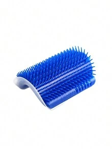1pc Corner Mounted Cat Grooming Brush With Massage Comb - Durable Self-Grooming Pet Toy For Cats And Small Dogs - Multicolor - View 10