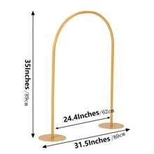 1pc U-Shaped Golden Metal Arch Rack, European Style Balloon Hoop Stand For Candlelight Dinner, Festival, Wedding Party Table Decor - Gold - View 3