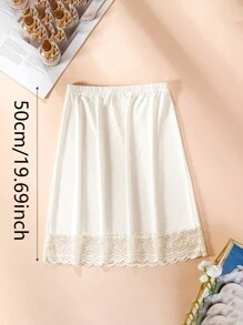 3pcs/1pc Women's Waist Cincher Anti-Static Anti-Light Inner Lining Lace Decor Long Midi-Length Skirt Slip, Elastic And Adjustable Waistband, Multiple Colors & Sizes (One Size Fits All) Valentine's Day Summer, School Fall, Autumn, Halloween