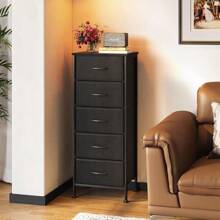 AODK Dresser For Bedroom With 5 Storage Drawers, 31" Small Dresser Chest Of Drawers Fabric Dresser With Sturdy Steel Frame, Black - màu đen - Xem 11