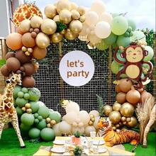 Olive Green Balloons Mist Green Sand White Gold Balloons For Birthday Woodland Jungle Shower Decoration
