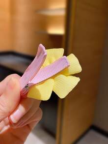 12pcs Fabric Flower Hair Clips For Little Girls Cute Hair Accessories - Multicolor - View 4