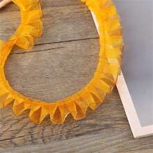 2cm Single Golden Edge Ruffle Organza Trim Lace Ribbon DIY Clothing Doll Ruffle Skirt Hem Lace - Multicolor - View 18