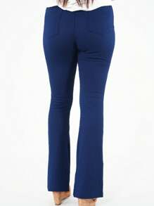 Flare Beehive High Waist Bell Bottom Pants For All Occasions - 藏蓝色 - 查看 3