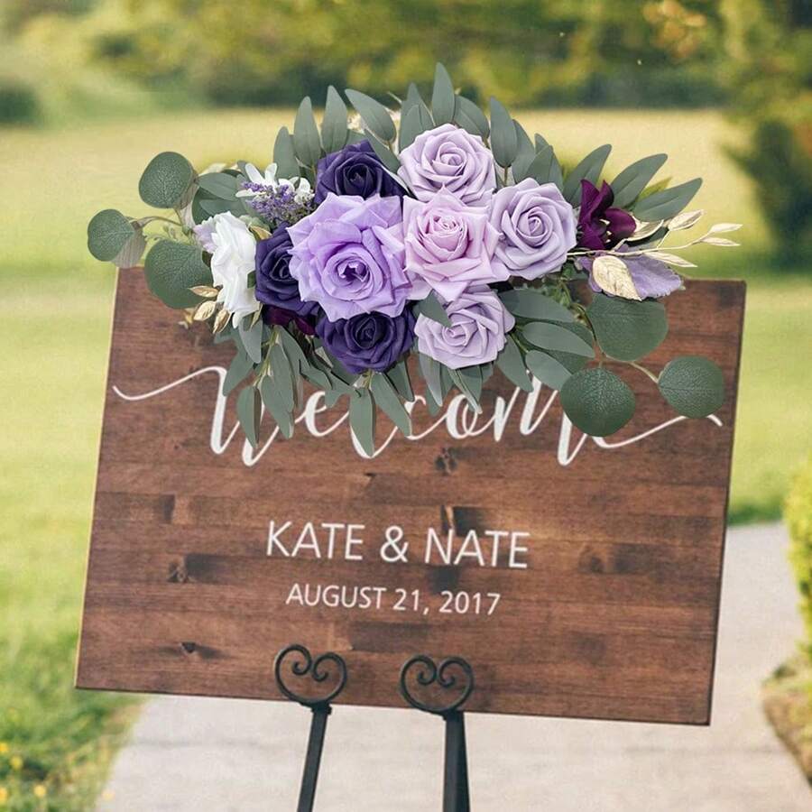 Wedding Arch Flowers Swag Set Of 2, Artificial Flower Swags For Wedding