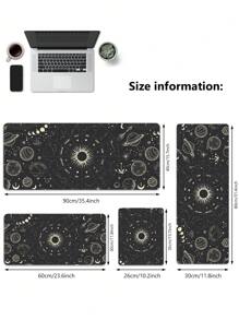 1pc New Design Mouse Pad 90x40cm Large Size Computer Keyboard Desk Pad, Beautiful And Dirt Resistant, Water-Resistant, Simple Star And Sun Design Ideal For Gaming And Office Use, Non-Slip Rubber Base