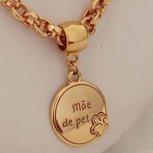Women's Pet Mother Medal Necklace With Gold Plated Paw - 金色 - 查看 2