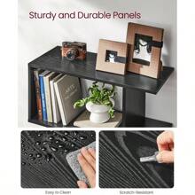VASAGLE Bookshelf, 5-Tier Bookcase, Tall Display Shelf, Freestanding Storage Shelf, Room Divider, For Home Office, Living Room, Bedroom, Study, Ebony Black - Black - View 6